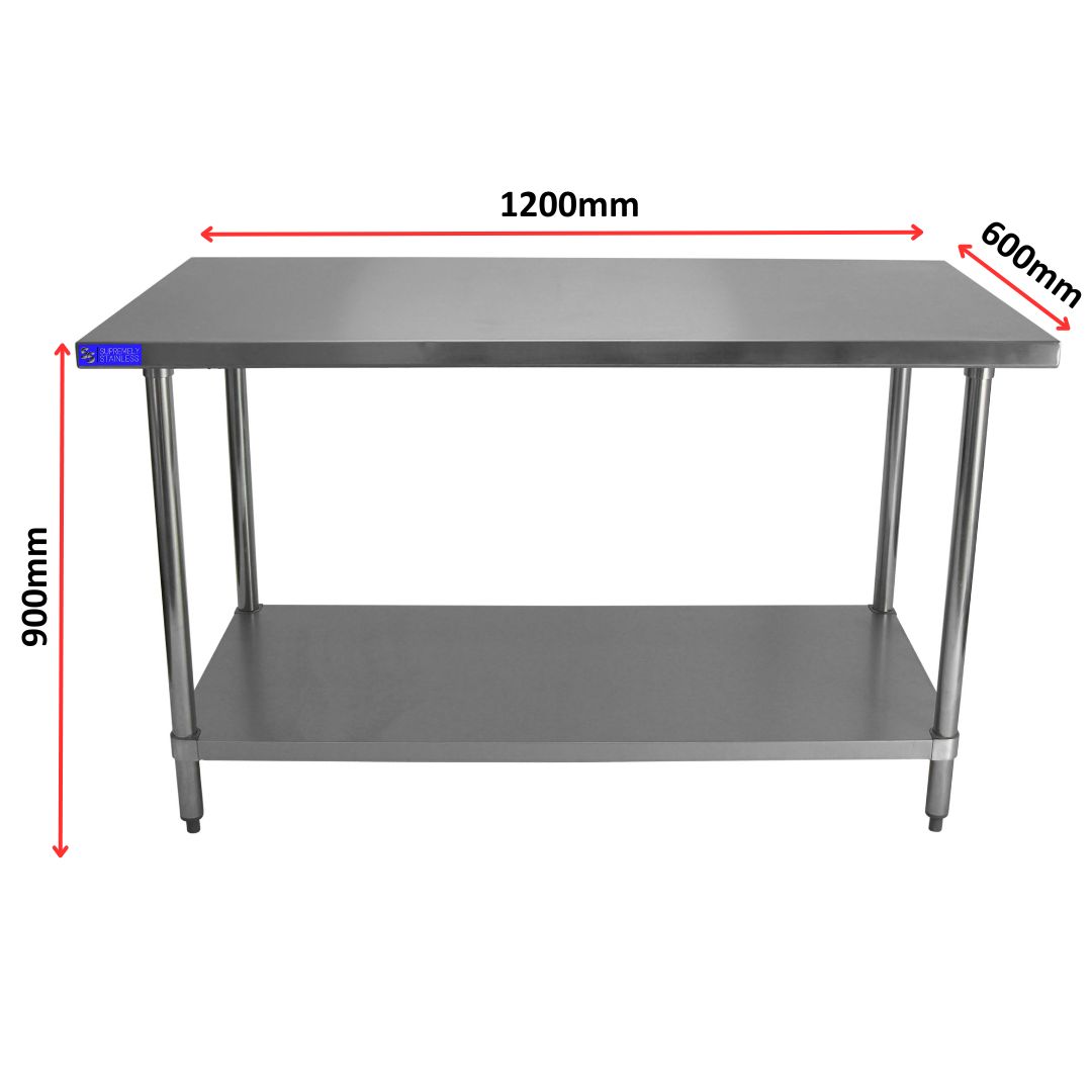 Stainless Steel Bench 600mm x 1200mm - Image 2