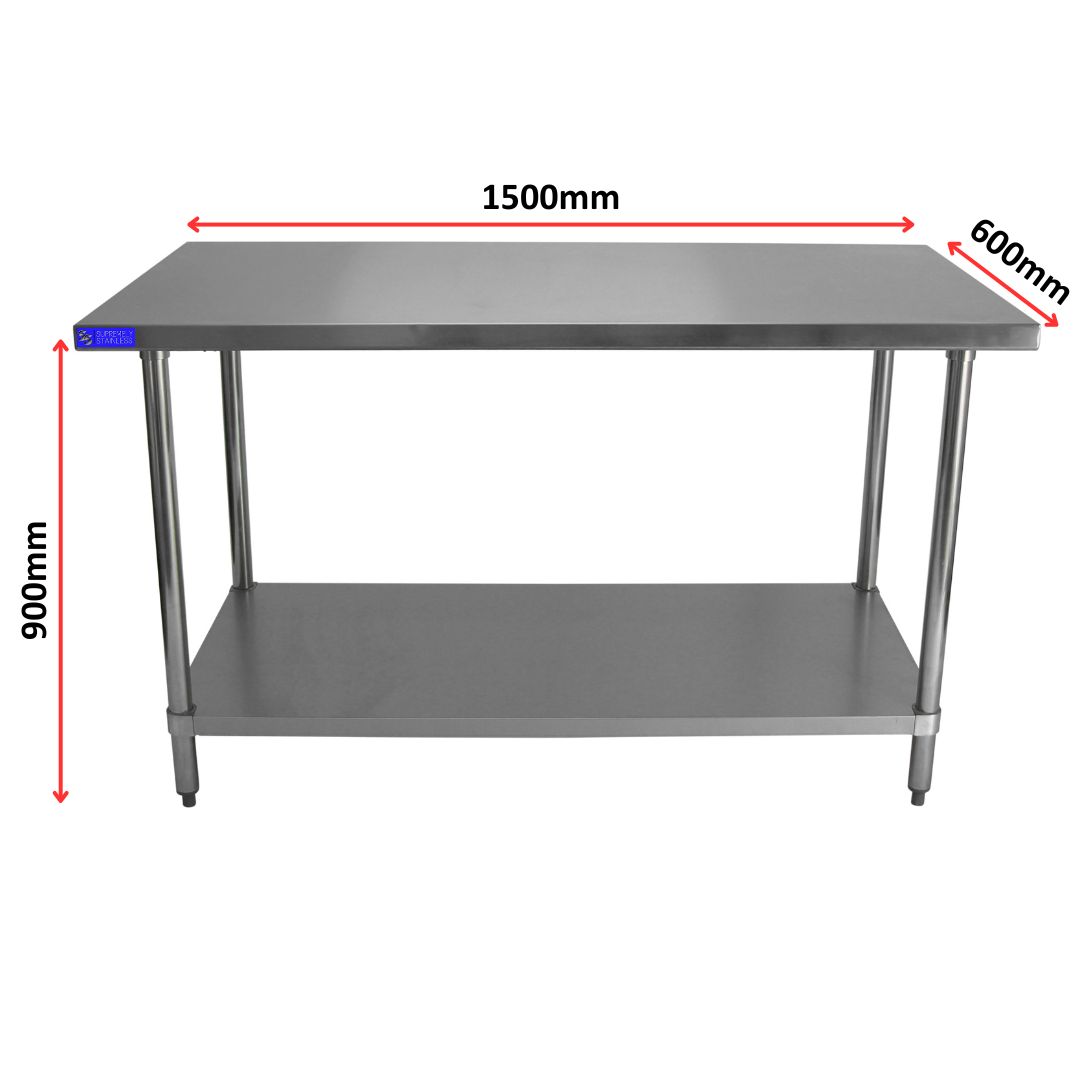 Stainless Steel Bench 600mm x 1500mm - Image 2