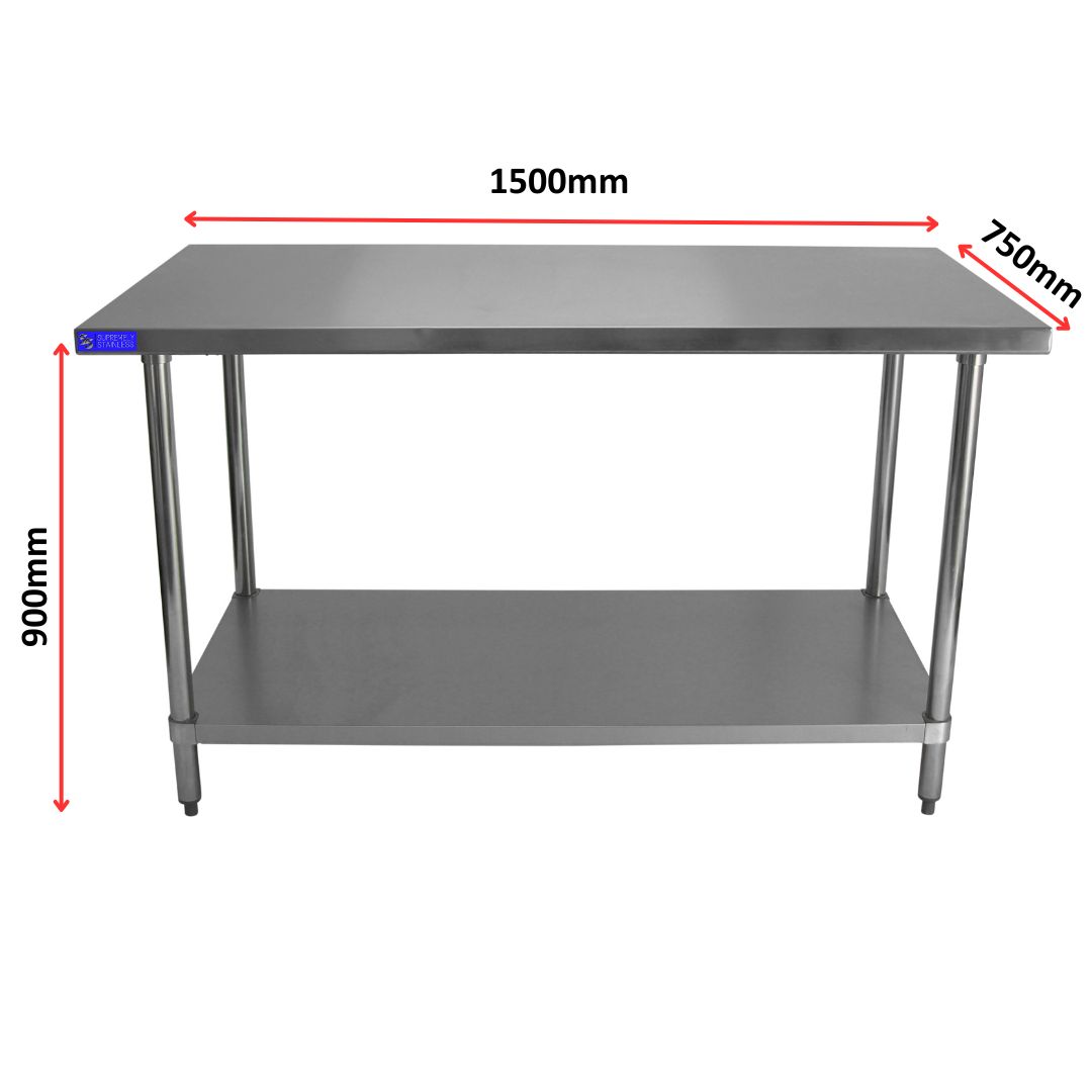 Stainless Steel Bench 750mm x 1500mm - Image 2