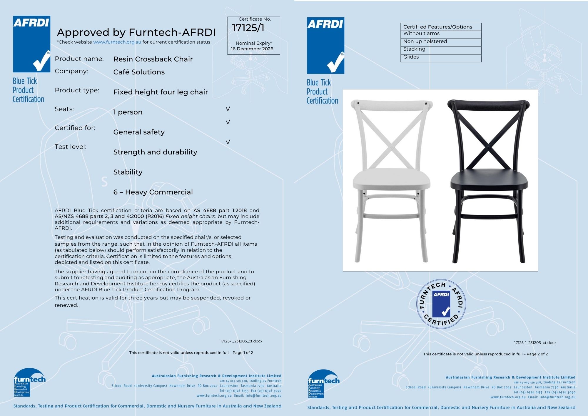 Resin Cross Back Chair in White (Heavy Commercial) - Image 3