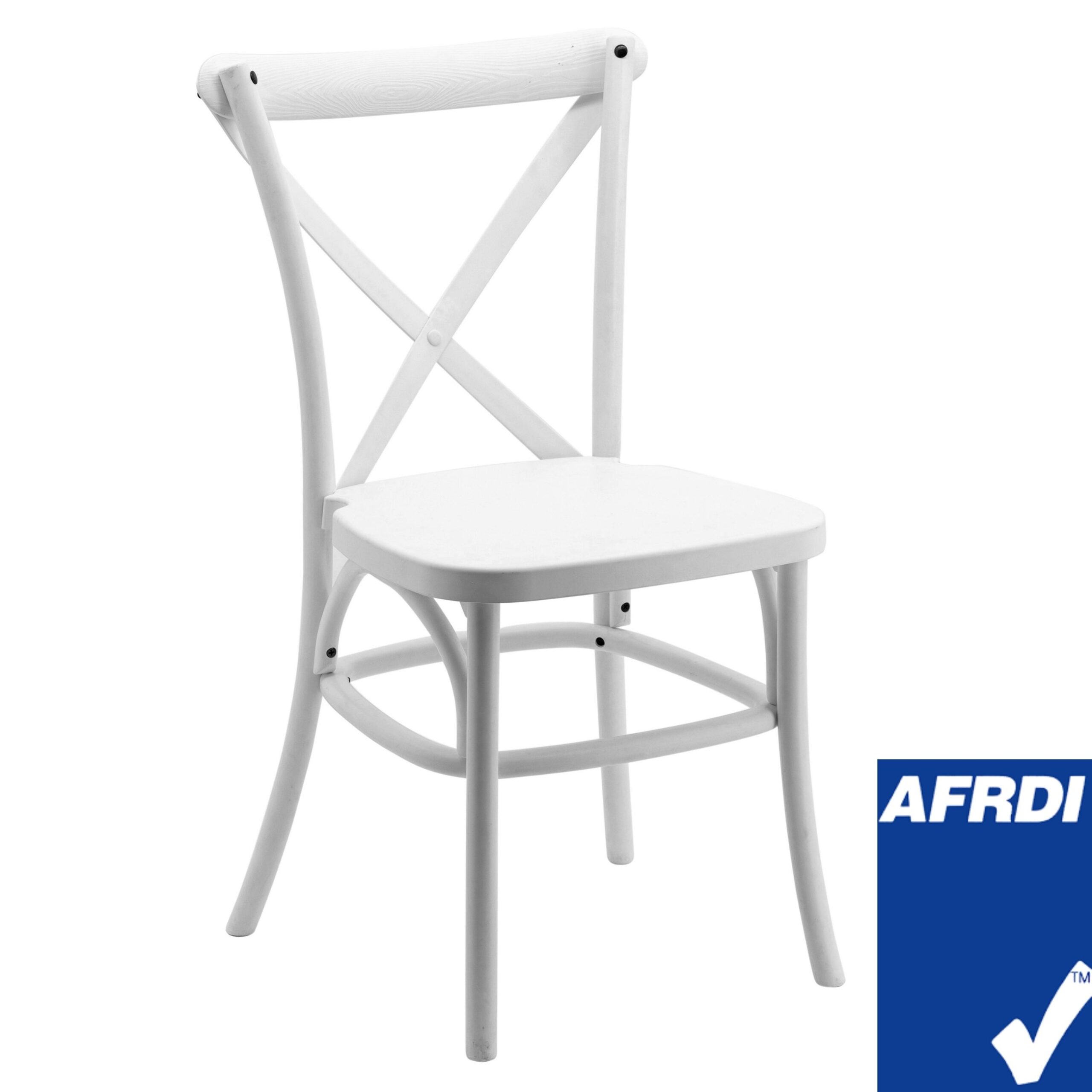 Resin Cross Back Chair in White (Heavy Commercial) - Image 5