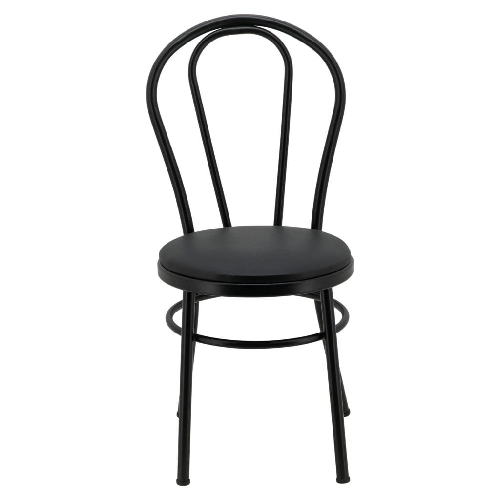 No. 18 Steel Cabaret Chair in Matte Black with Cushion - Image 2