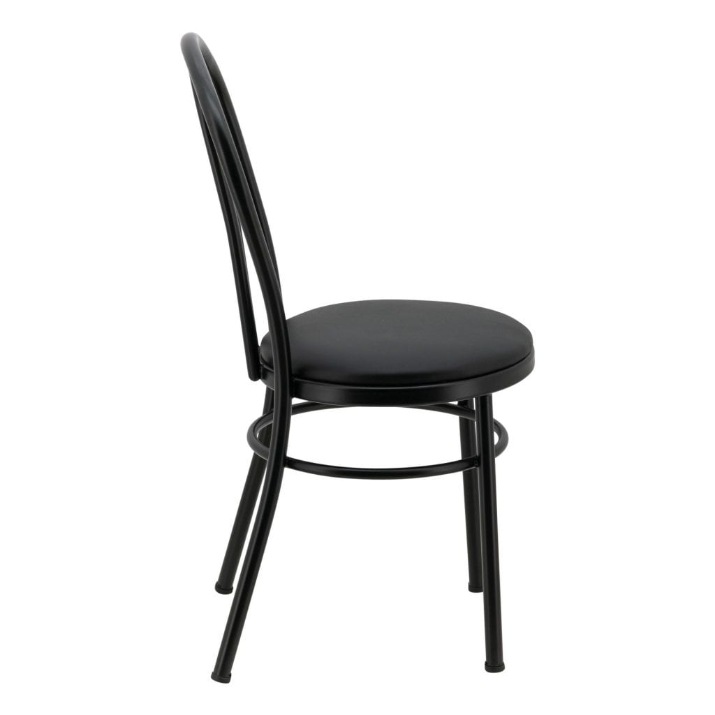 No. 18 Steel Cabaret Chair in Matte Black with Cushion - Image 3