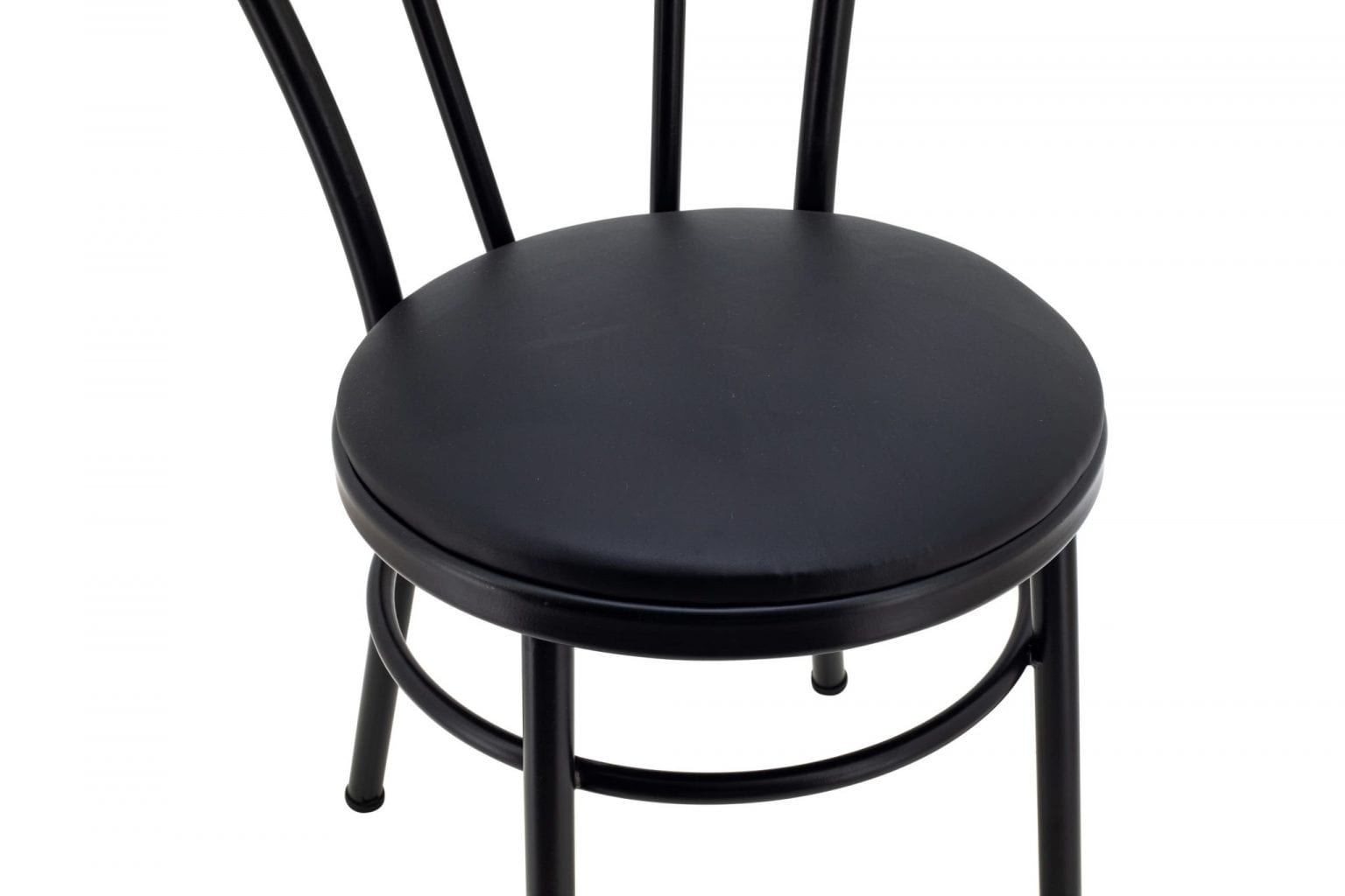 No. 18 Steel Cabaret Chair in Matte Black with Cushion - Image 4