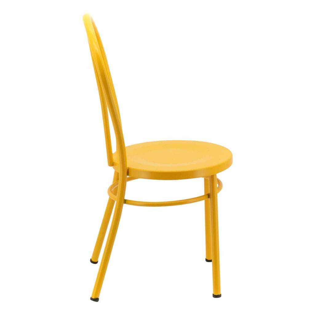 No.18 Steel Cabaret Chair in Matte Yellow - Image 4