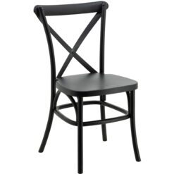 Resin Cross Back Chair in Black (Heavy Commercial)
