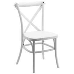 Resin Cross Back Chair in White (Heavy Commercial)