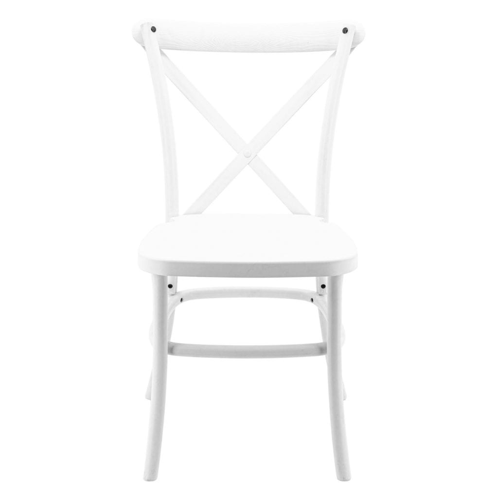 Resin Cross Back Chair in White (Heavy Commercial) - Image 6