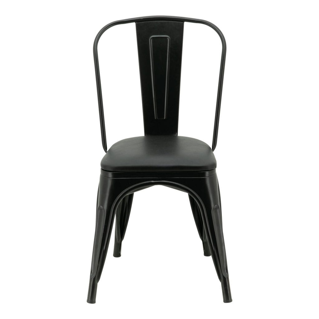 Replica Tolix Chair in Black with Black Cushioned Seat - Image 3