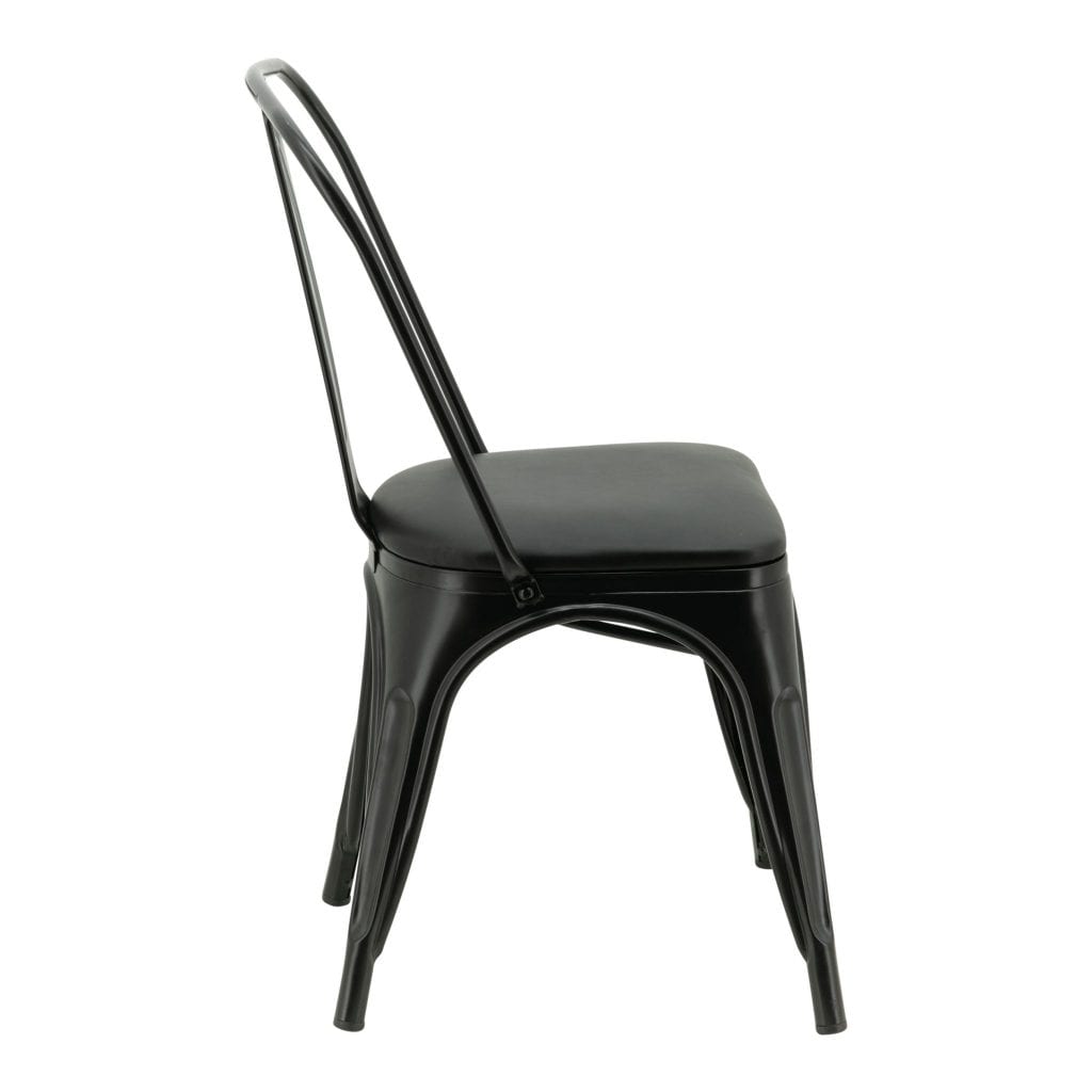 Replica Tolix Chair in Black with Black Cushioned Seat - Image 4