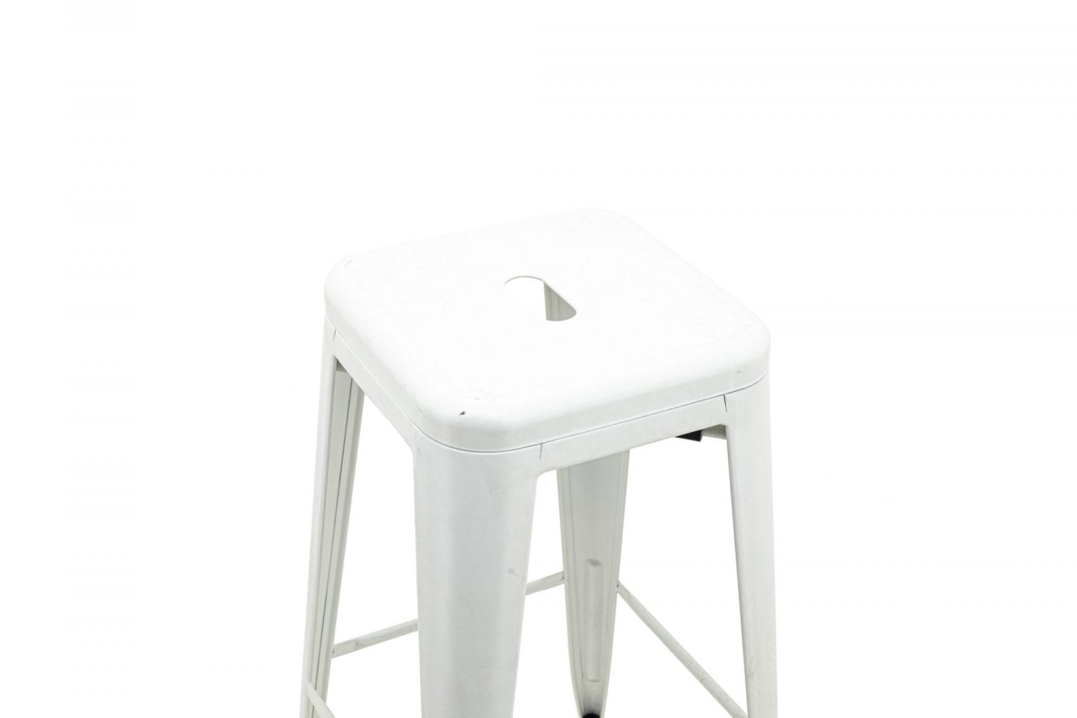 Medium Replica Tolix Stool in Matte White - Image 4