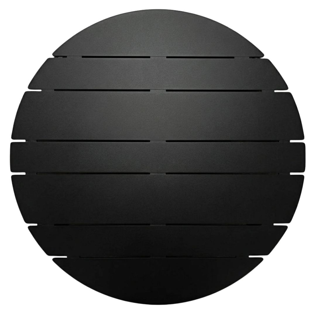 outdoor aluminium slat round 750mm dining table