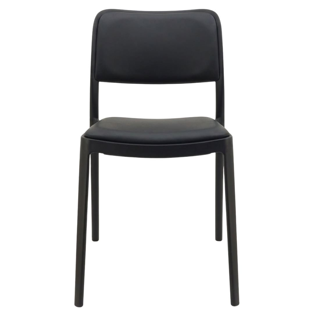 arabella waiting room chair with pu leather cushion in black