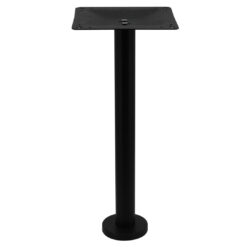 bolt in steel dining table in matte black with round pole