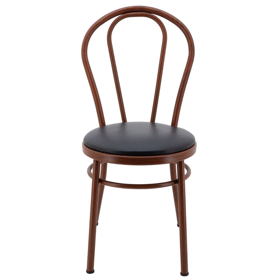 No.18 Steel Cabaret Chair in Walnut Look with Cushion - Image 4