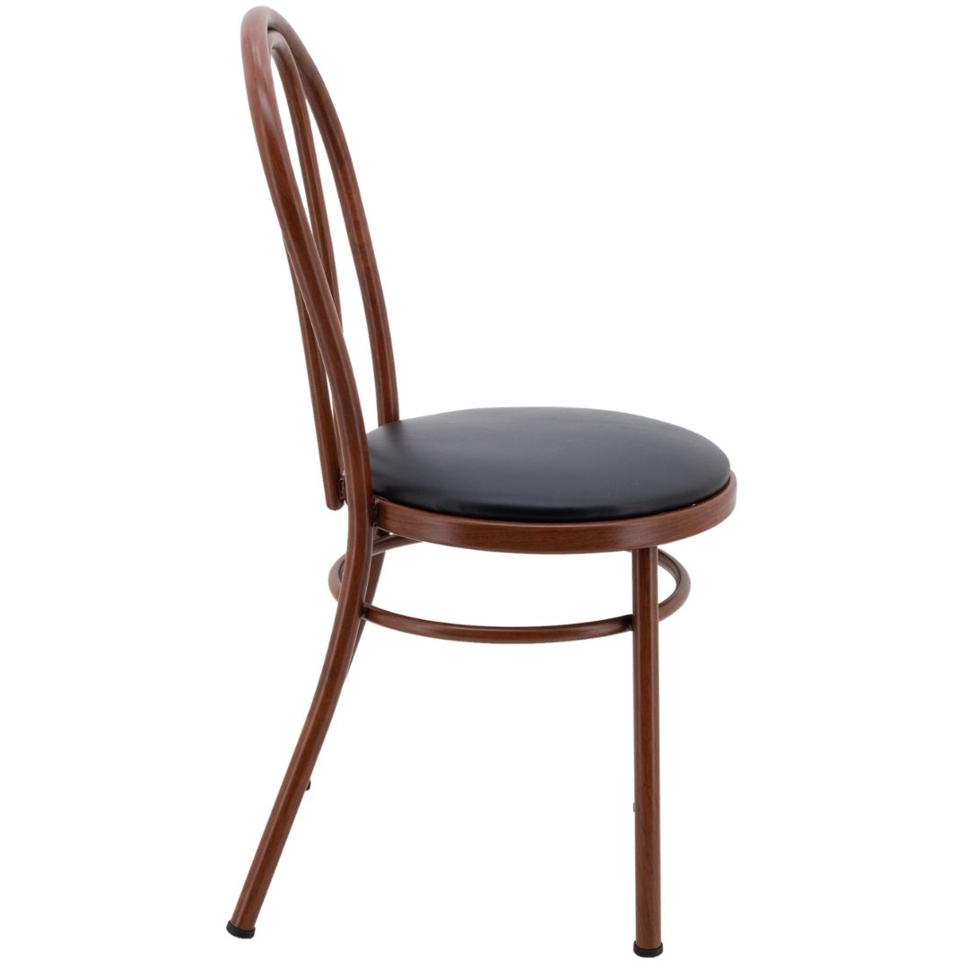No.18 Steel Cabaret Chair in Walnut Look with Cushion - Image 5