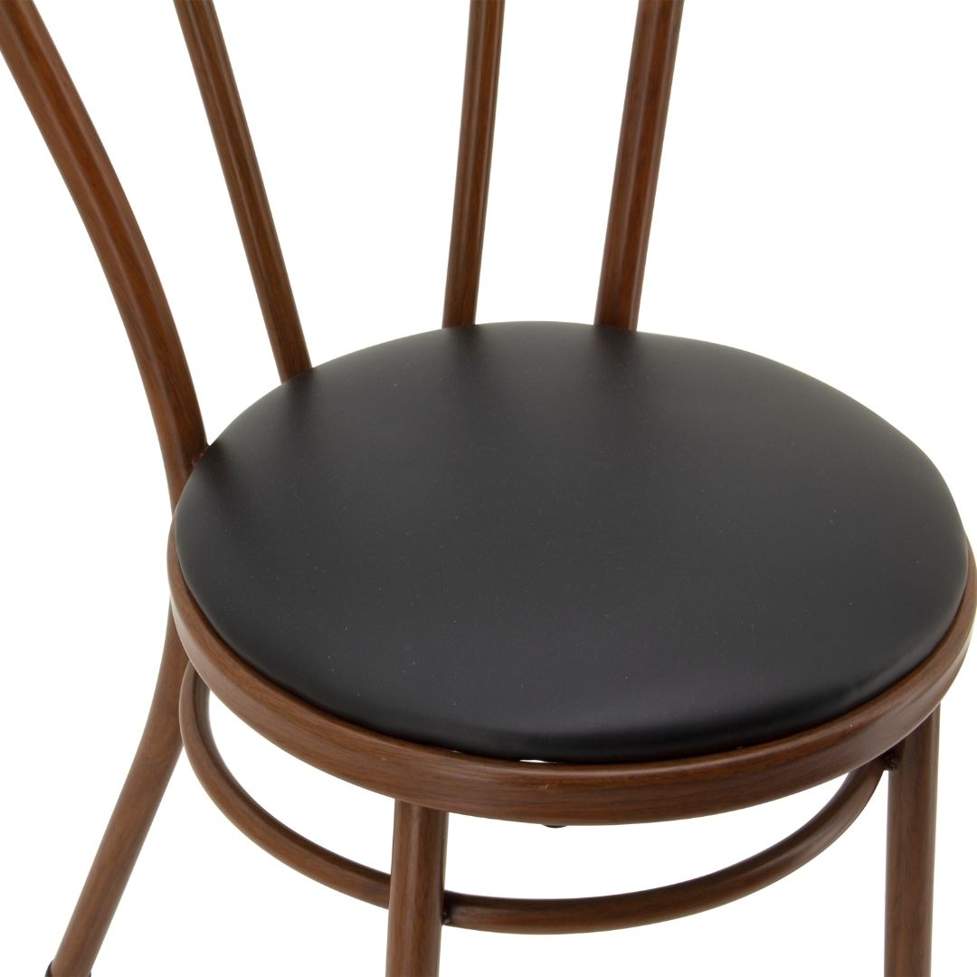 No.18 Steel Cabaret Chair in Walnut Look with Cushion - Image 3