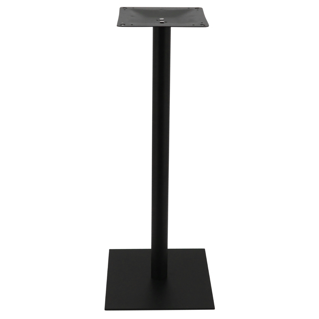 chicago bar table in matte black with round pole