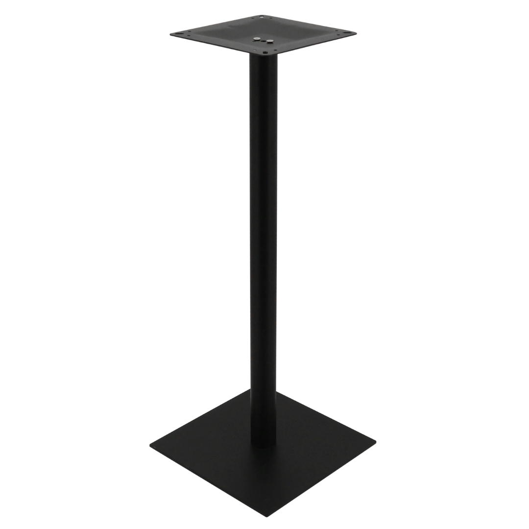 chicago bar table in matte black with round pole