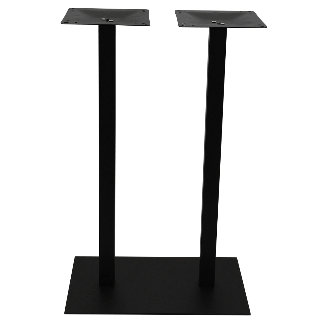 chicago twin bar table base in matte black with square pole