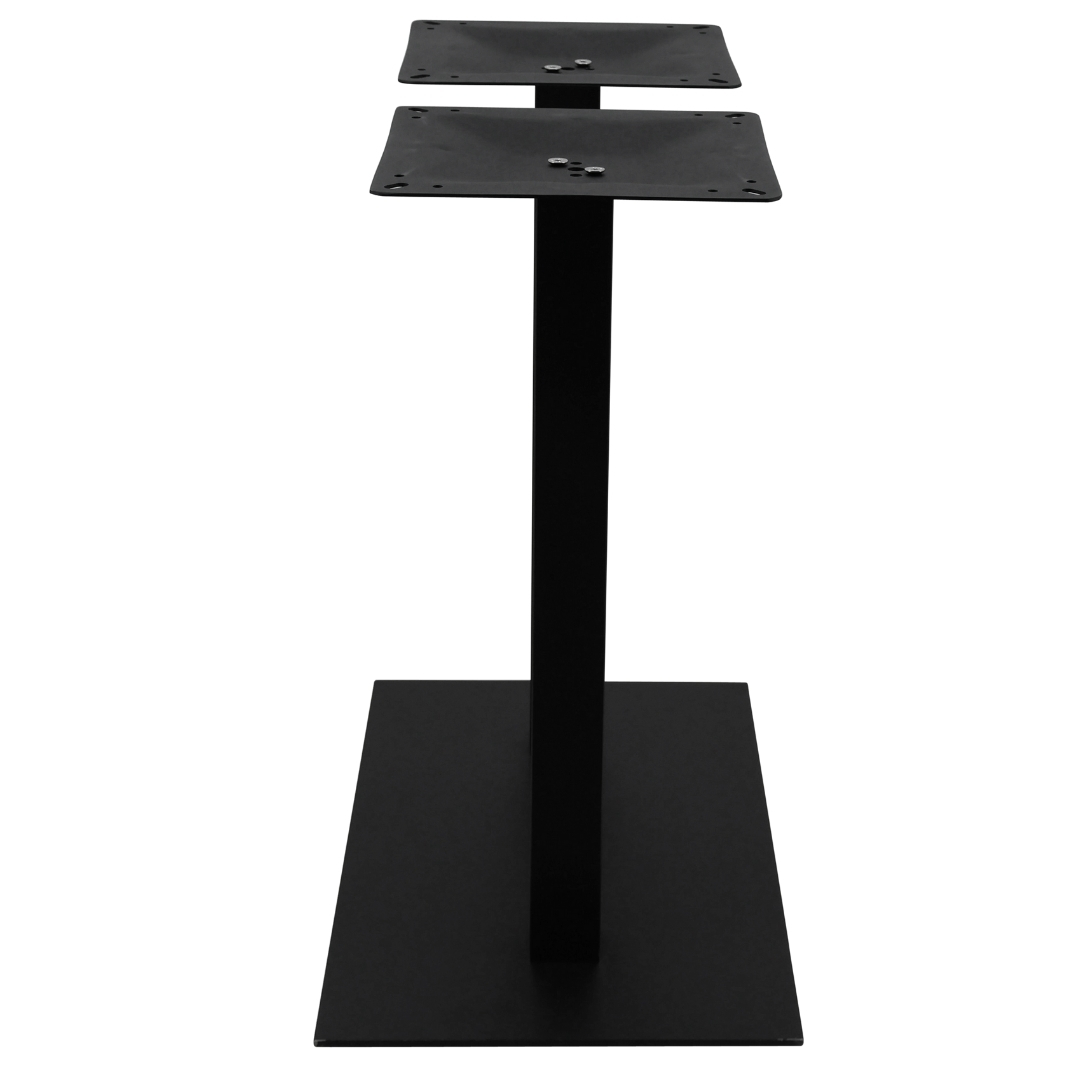 chicago twin dining table base in matte black with square pole
