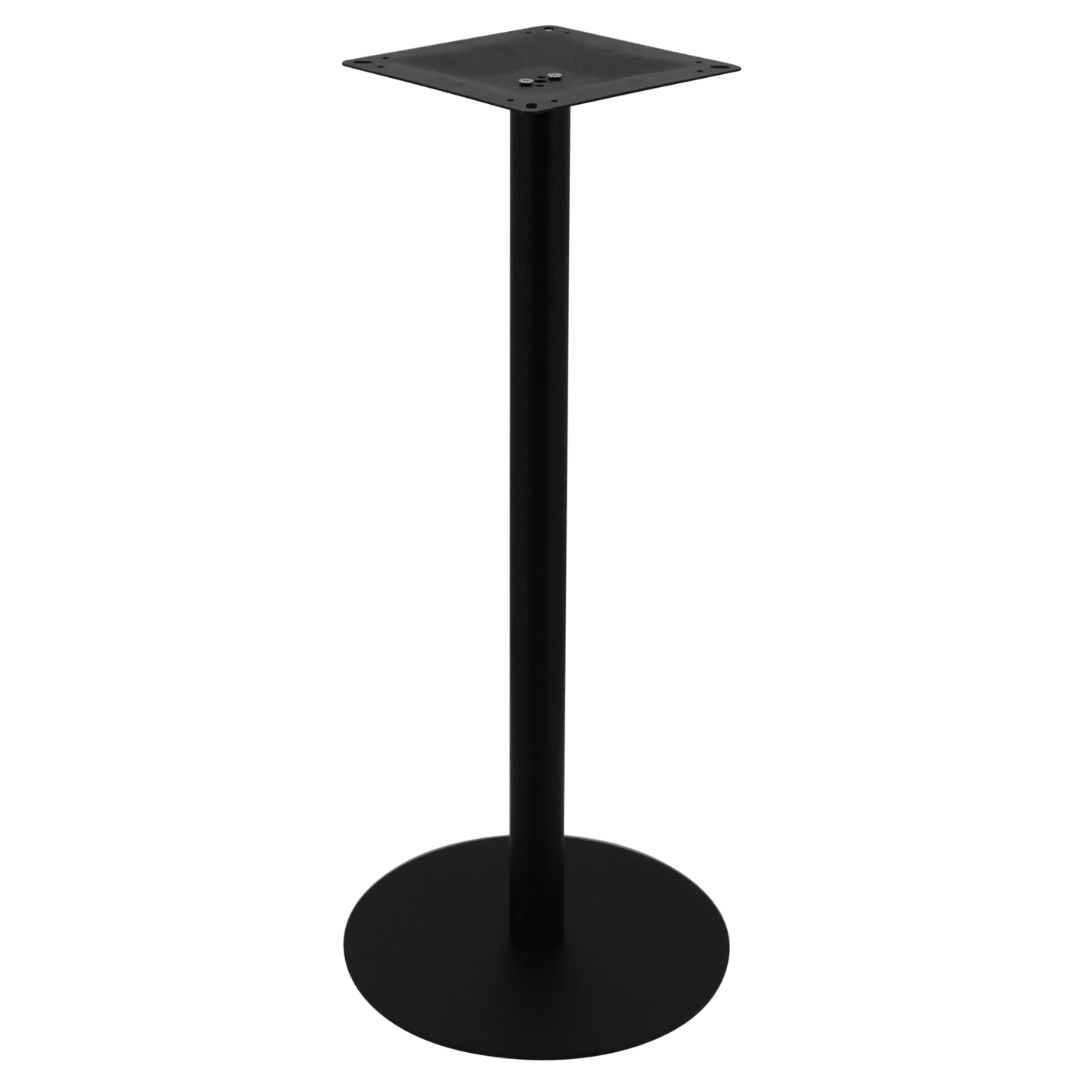circular steel bar table base in matte black