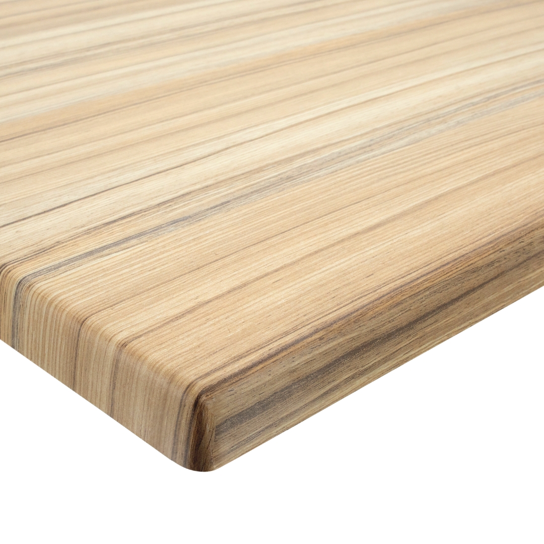 coco bolo wermodin table top with black maxwell base