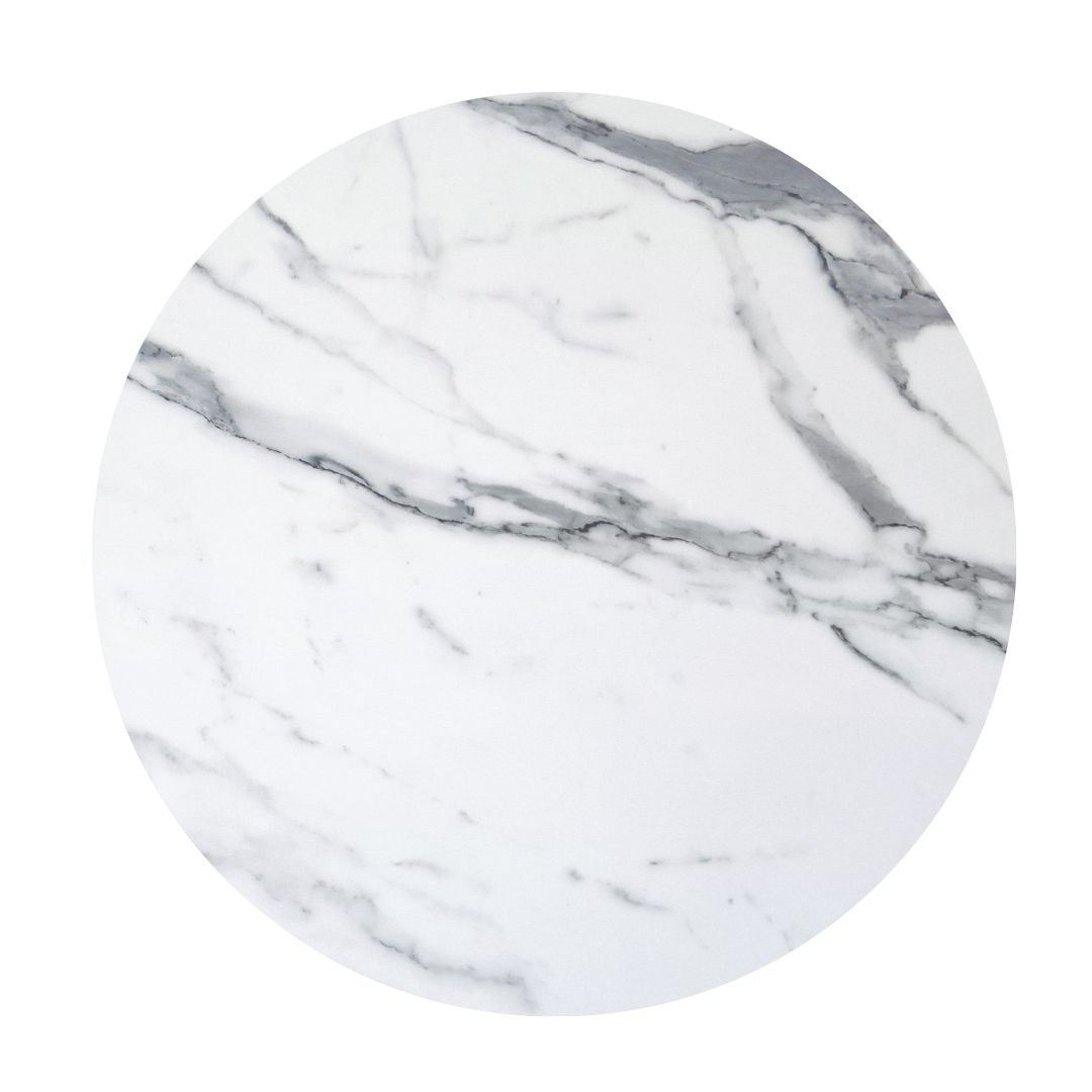 juliet marble round compact table top with black maxwell base