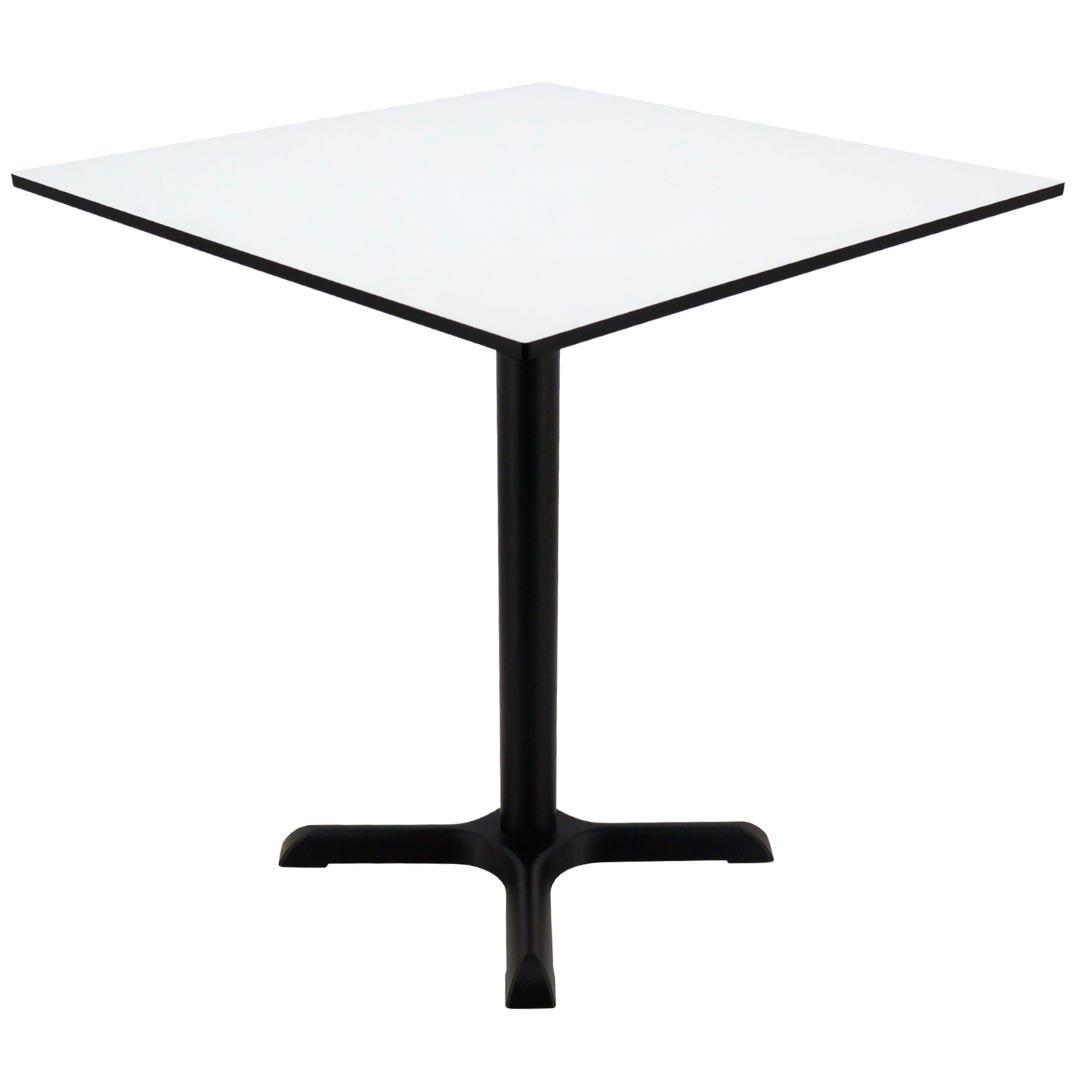 white compact table top with black maxwell base
