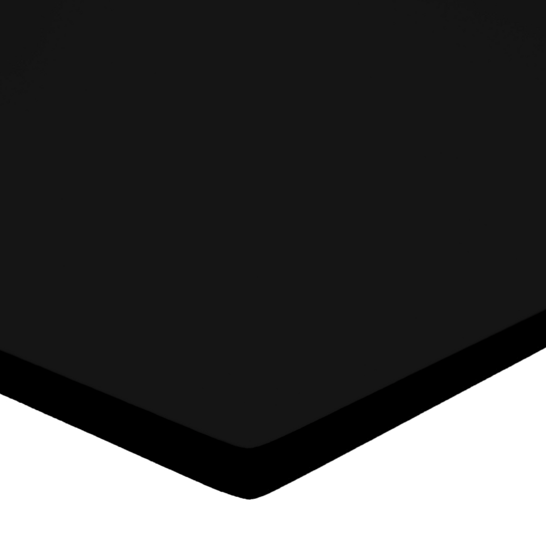800mm square black compact laminate table top with black roma base