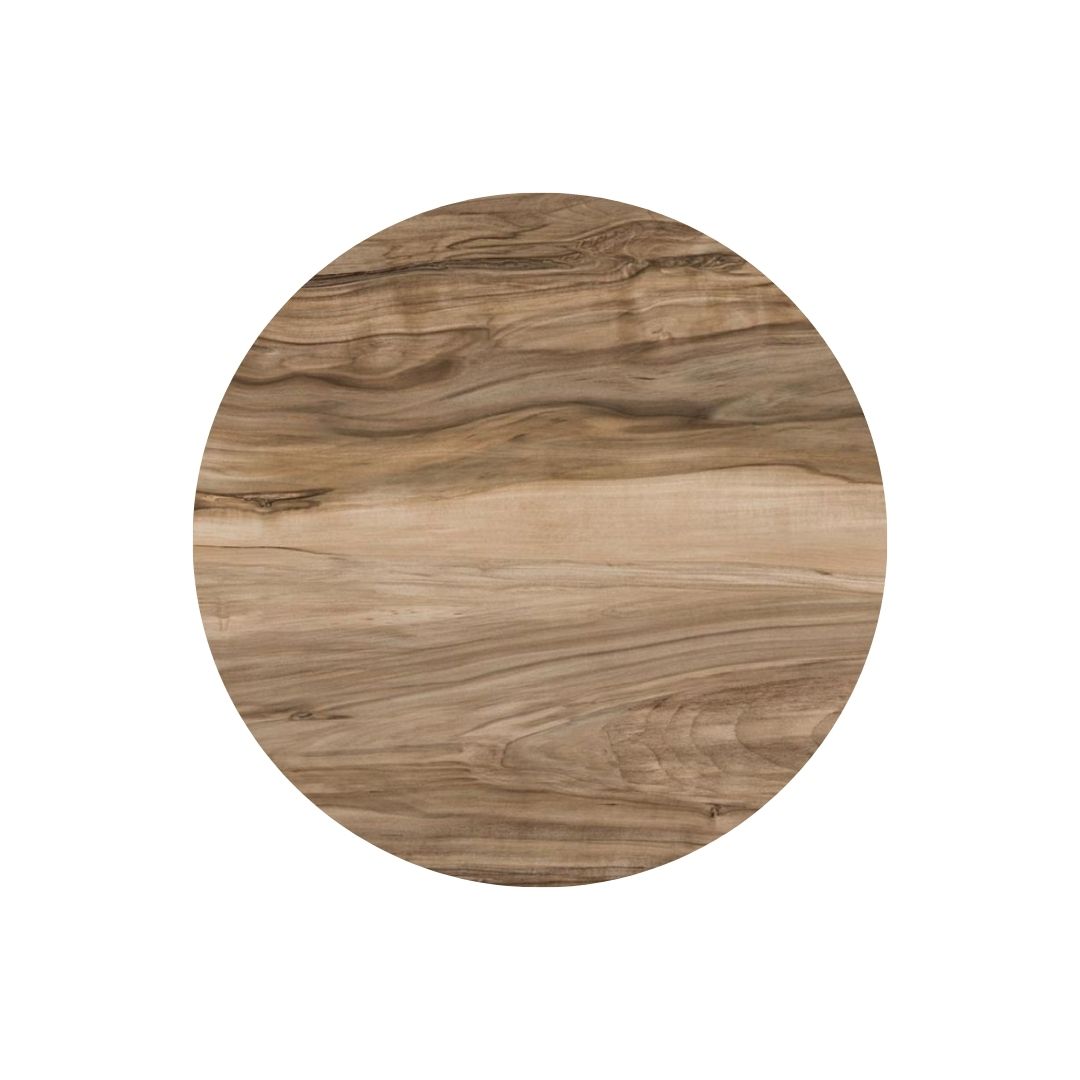 indian shesman round compact table top with black maxwell base