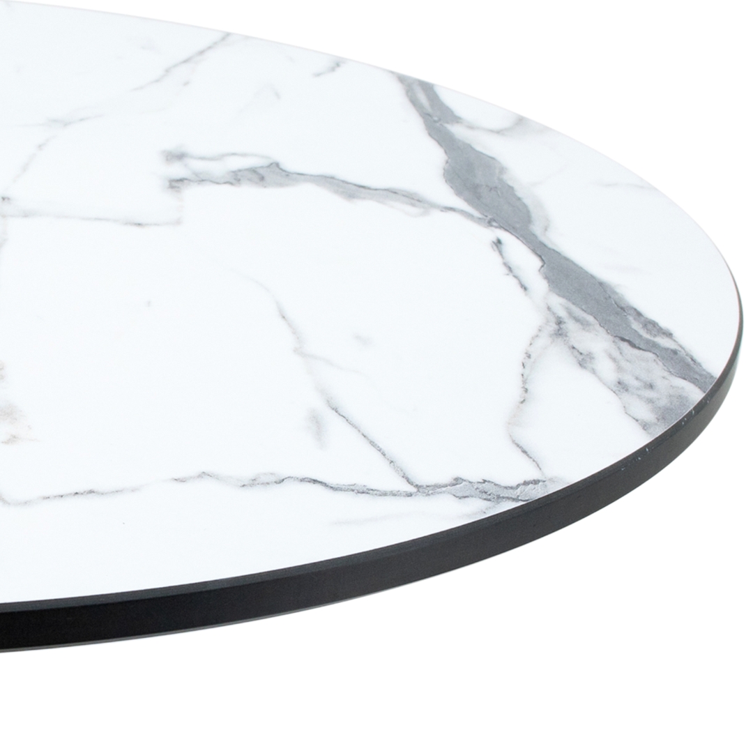 juliet marble round compact table top with black maxwell base