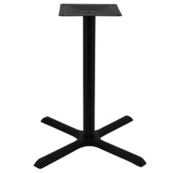 maxwell large dining table base in matte black with round pole