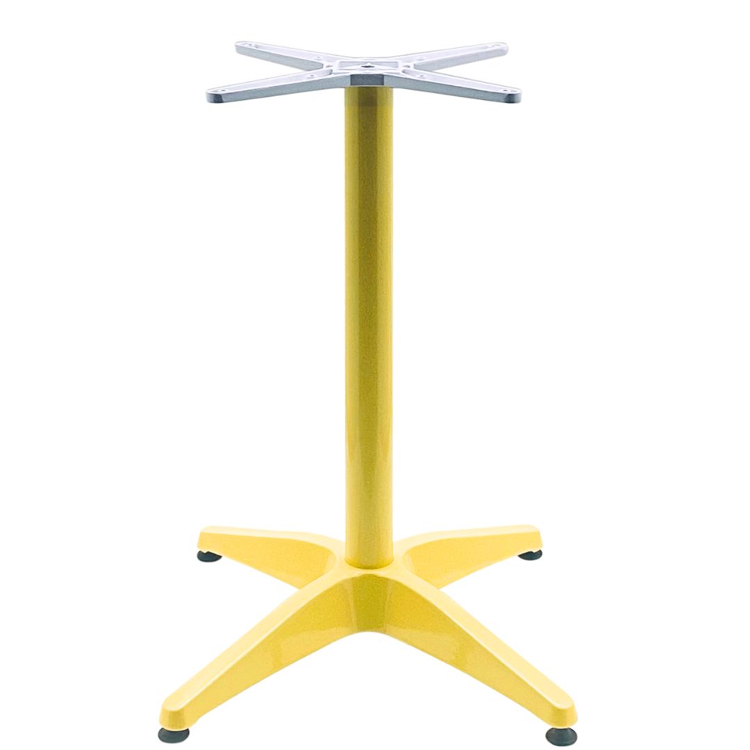 roma aluminium table base in lemon yellow