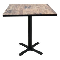 roman pine table top with black maxwell base
