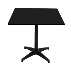 800mm square rustic maple isotop sliq table top with black roma base