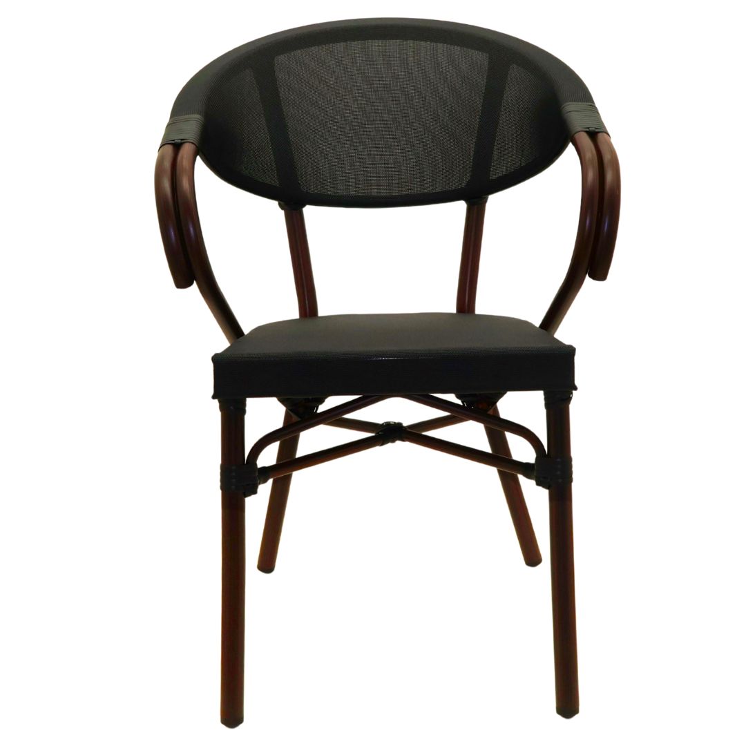 parisian chair in black texteline with arms (copy)