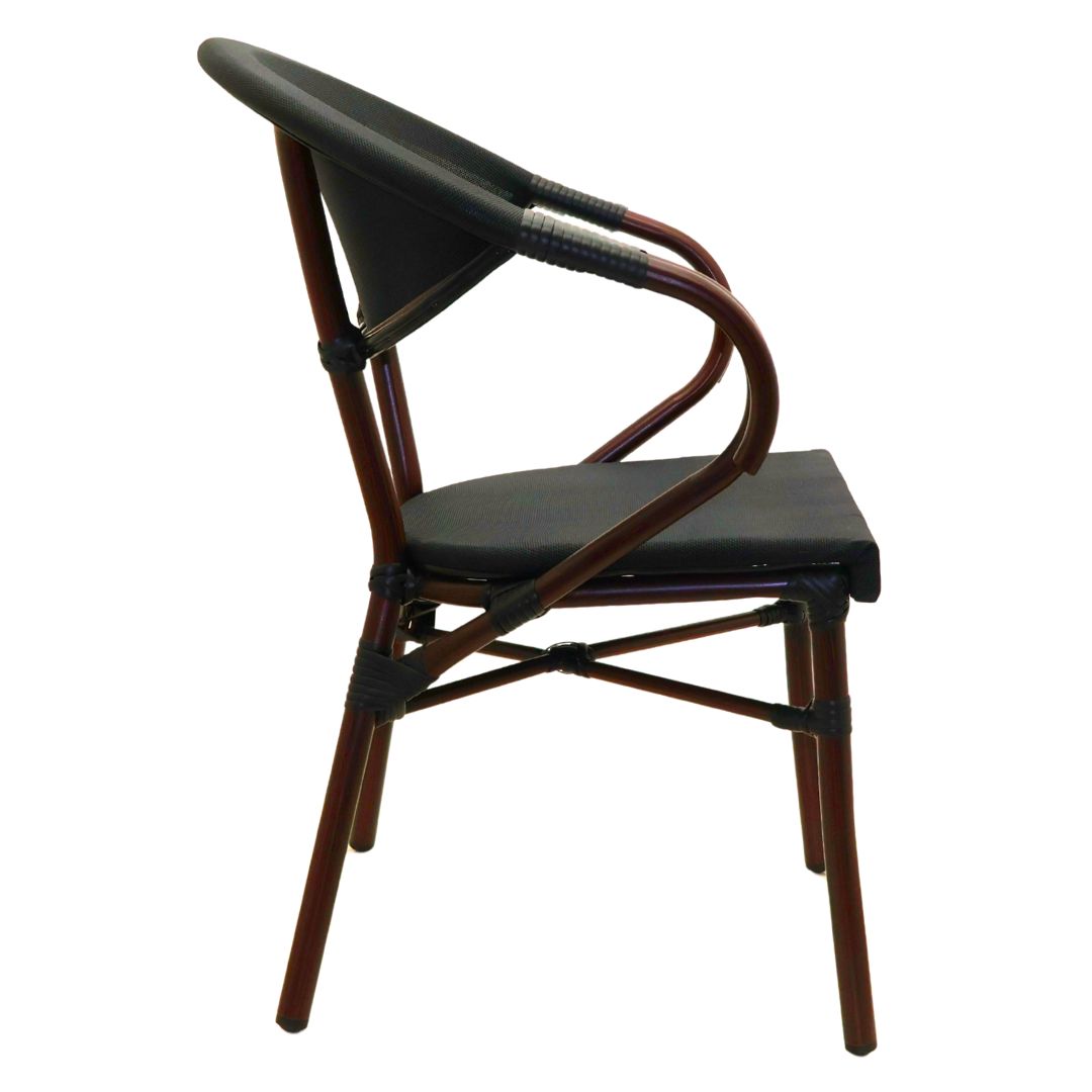 parisian chair in black texteline with arms (copy)