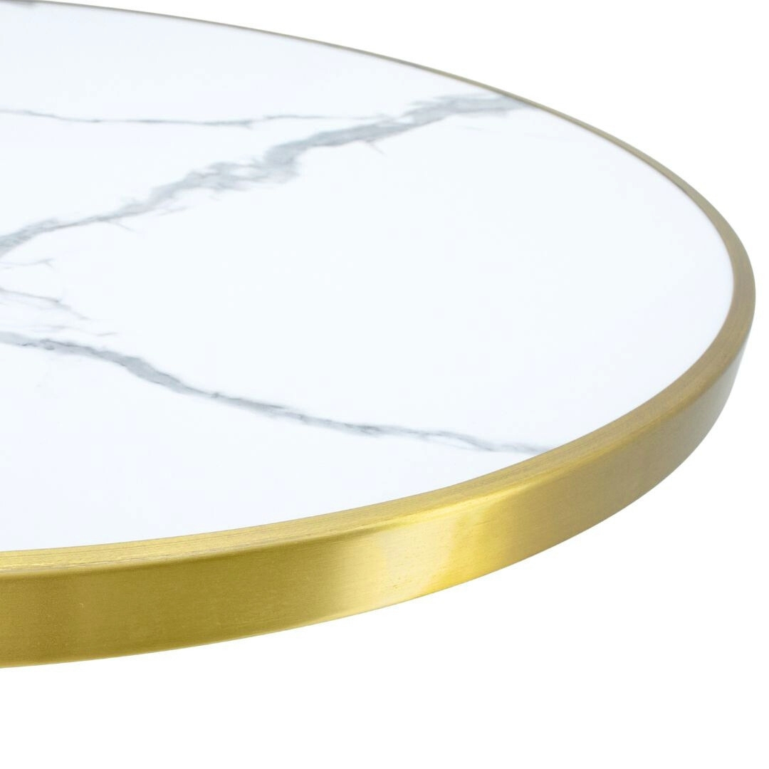 verona marble round gold trim porcelain table top