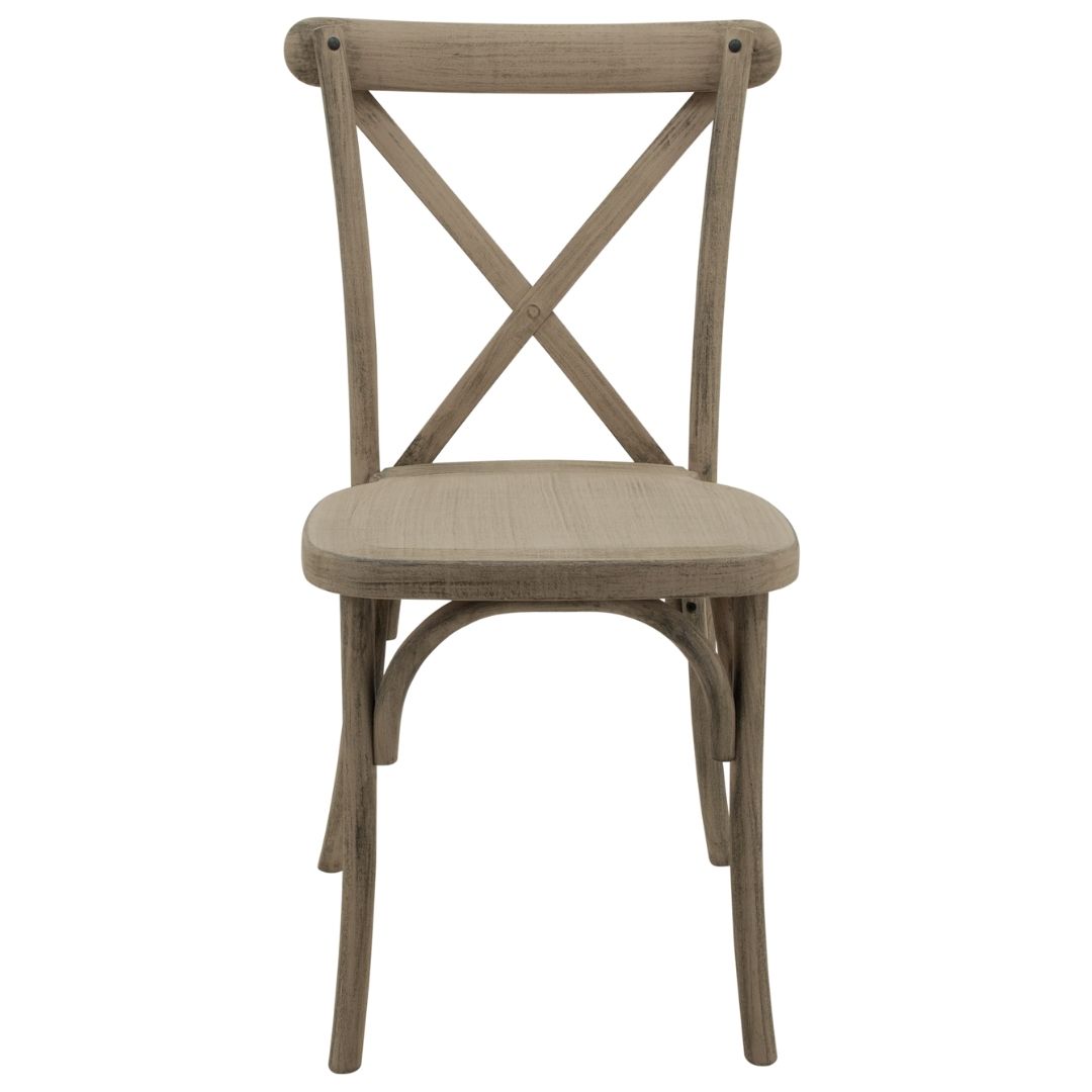 Resin Cross Back Chair with Blonde Oak Timber look - Image 4