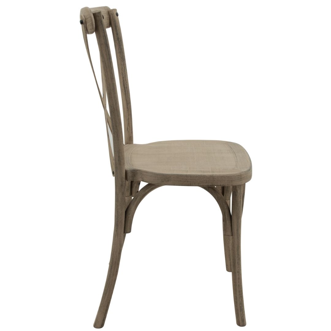 Resin Cross Back Chair with Blonde Oak Timber look - Image 5