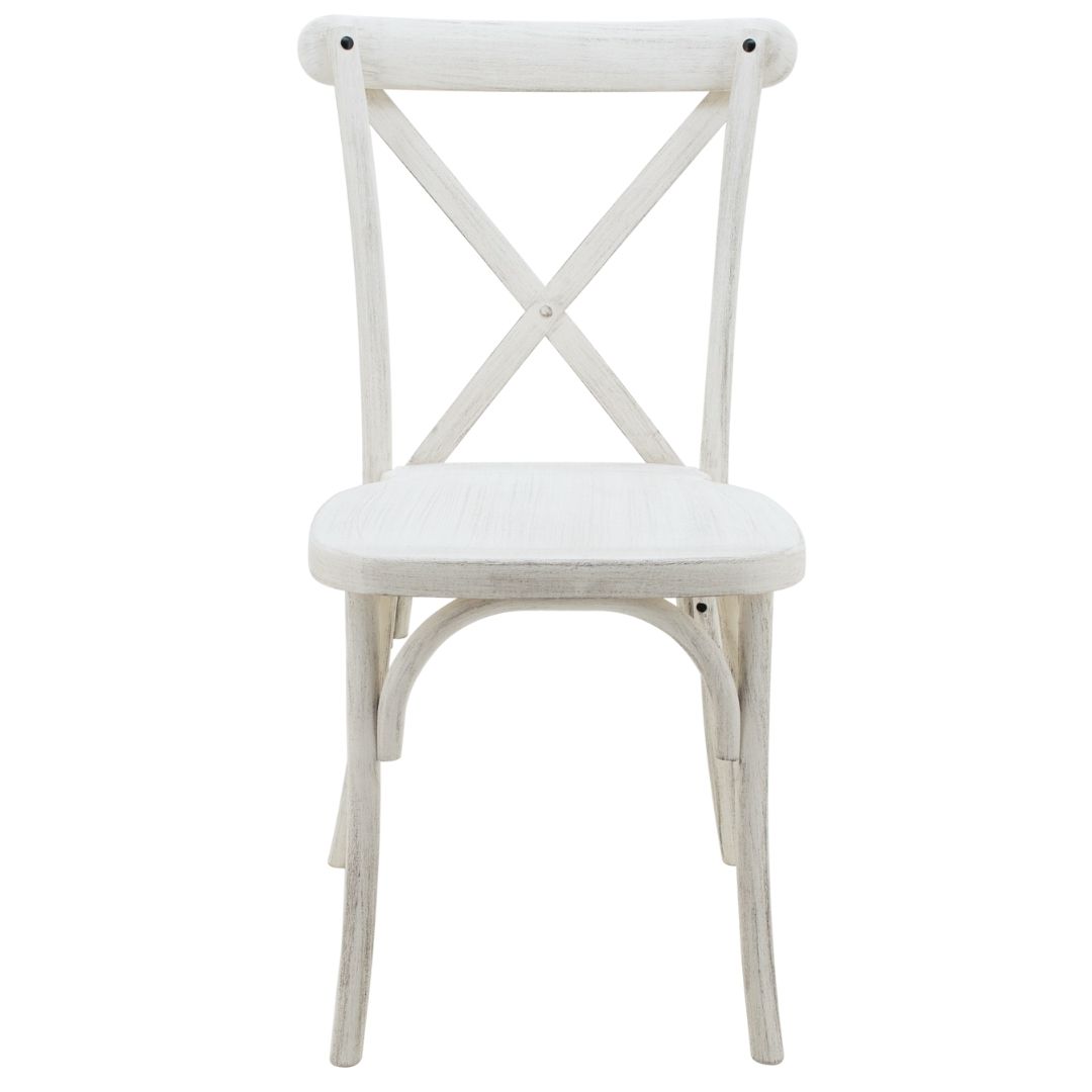 Resin Cross Back Chair with Lime Wash Timber look - Image 4
