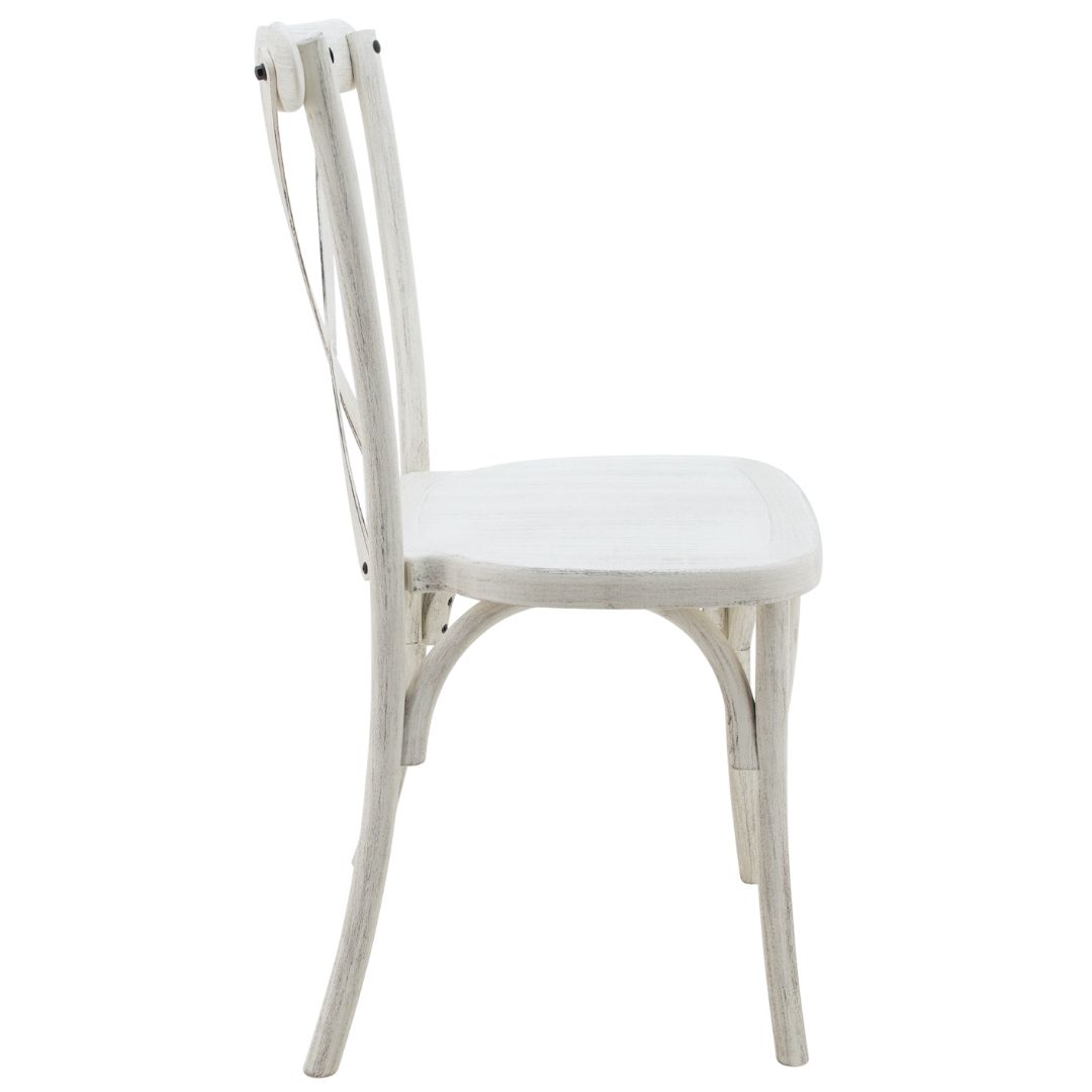 Resin Cross Back Chair with Lime Wash Timber look - Image 5