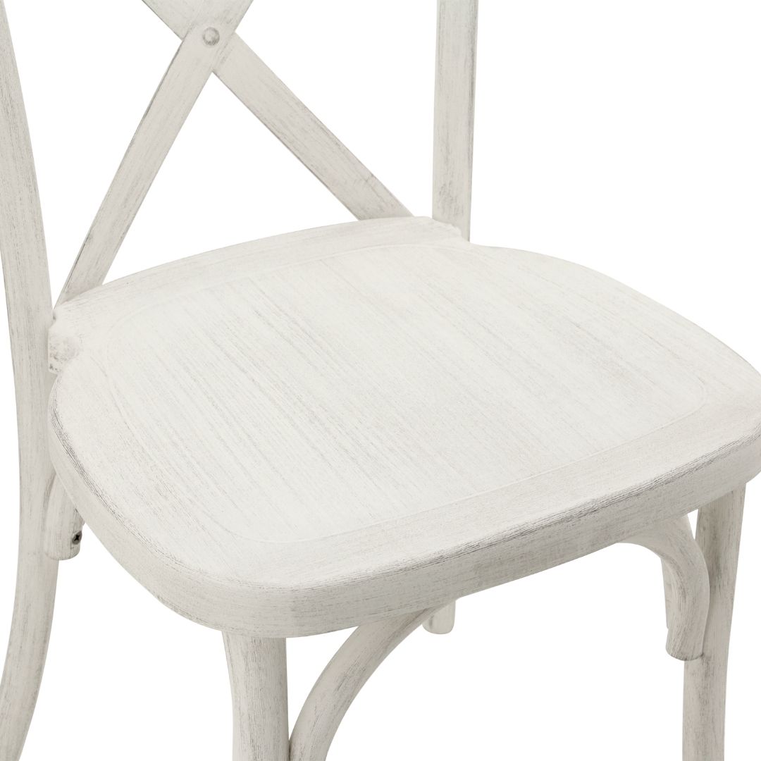 Resin Cross Back Chair with Lime Wash Timber look - Image 3