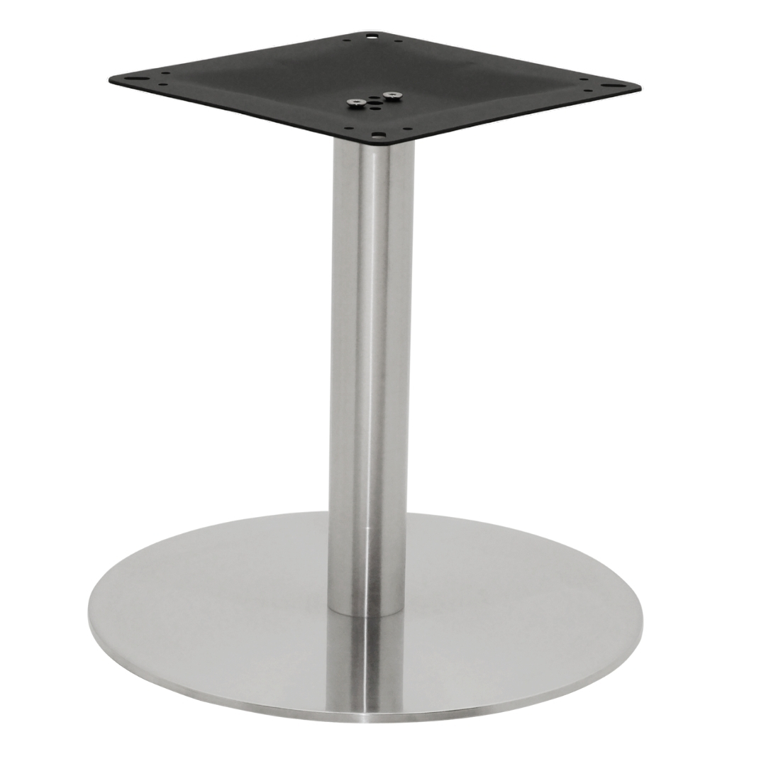 circular stainless steel coffee table base with round pole