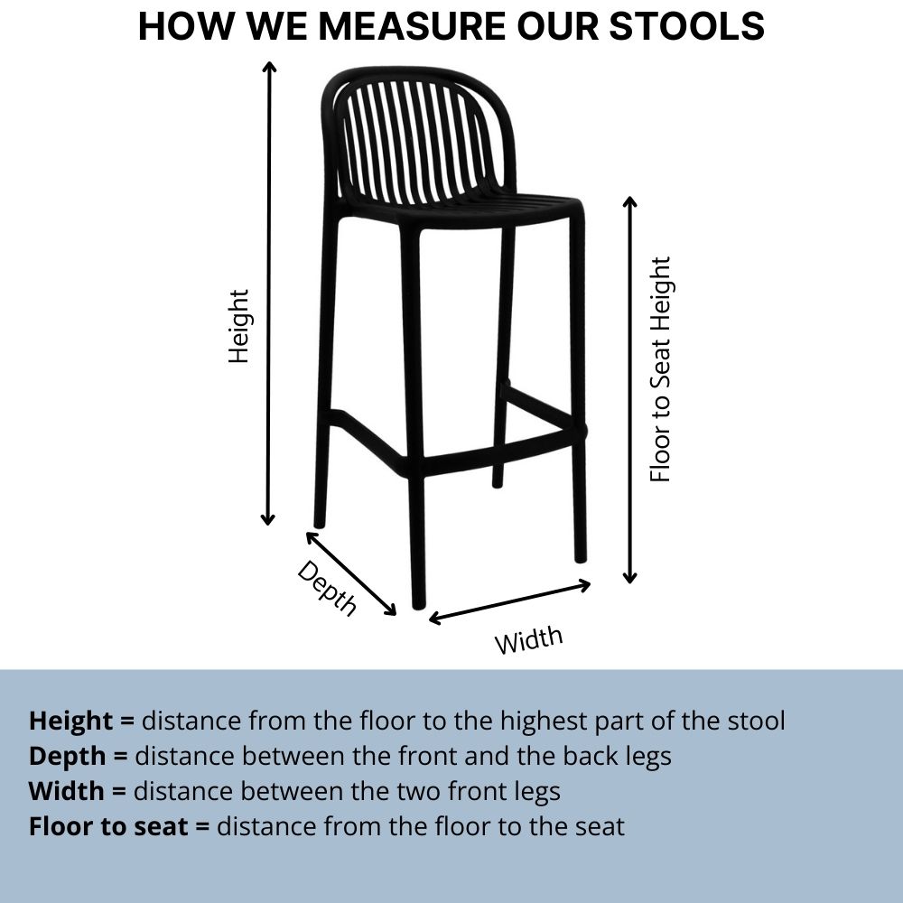 tall riviera stool in black