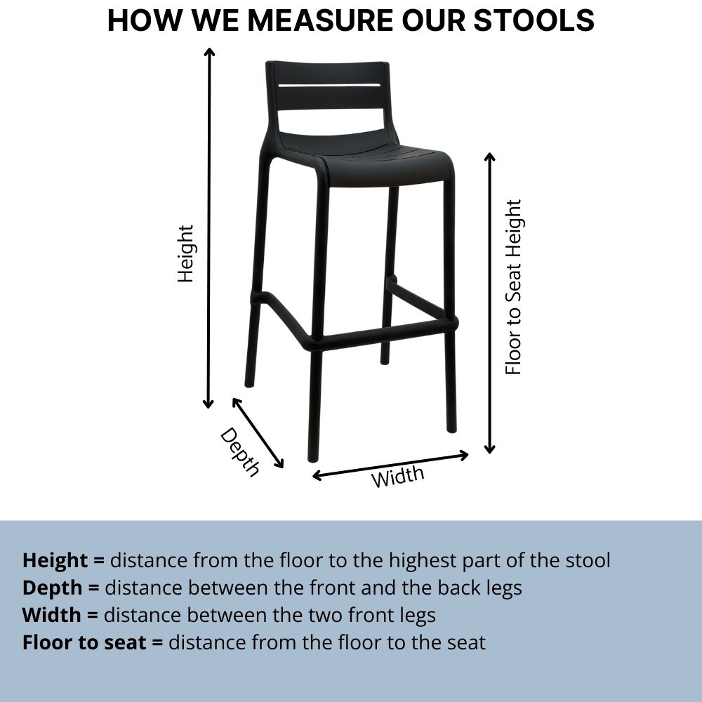 tall terrace stool in black