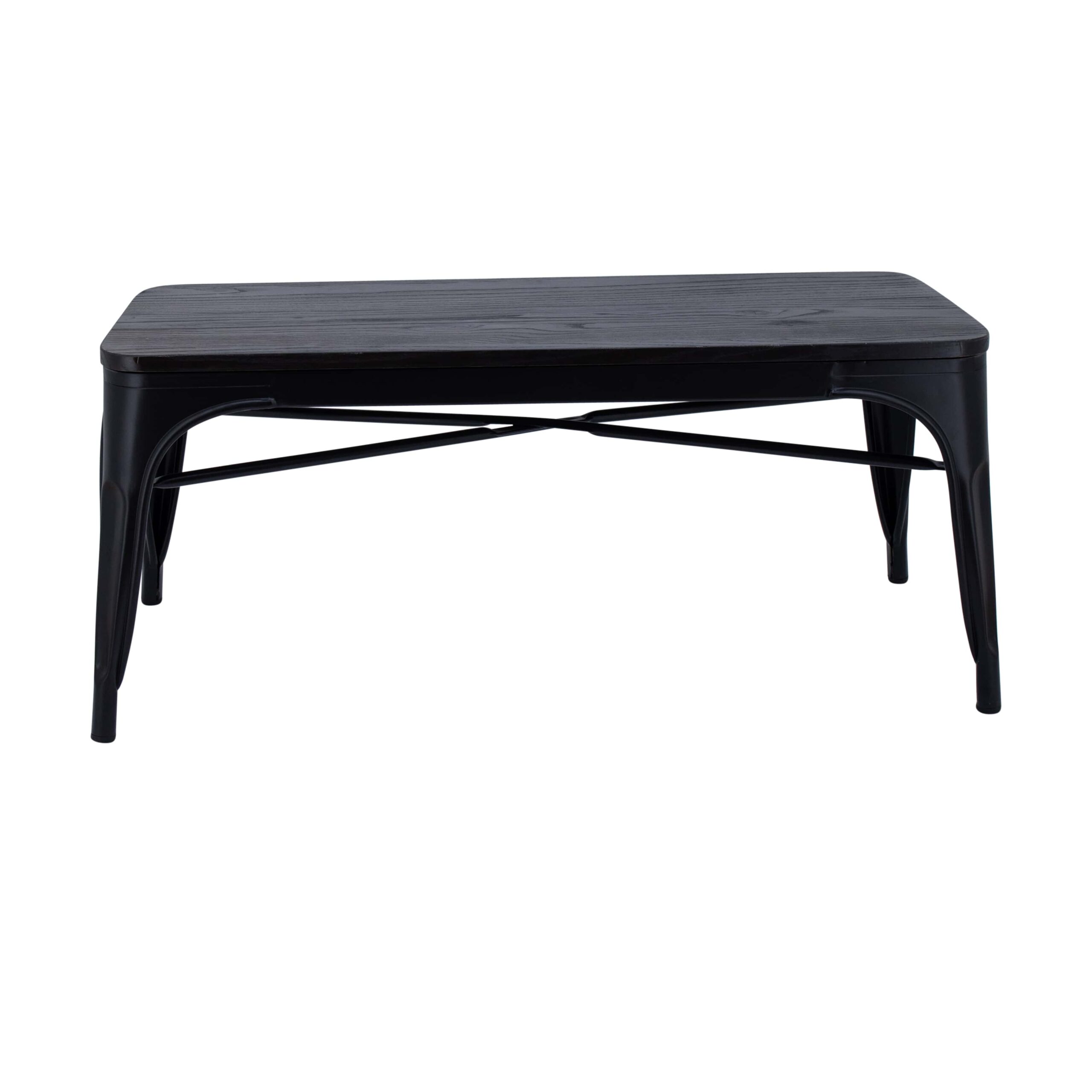 replica tolix bench seat with timber top in matte black