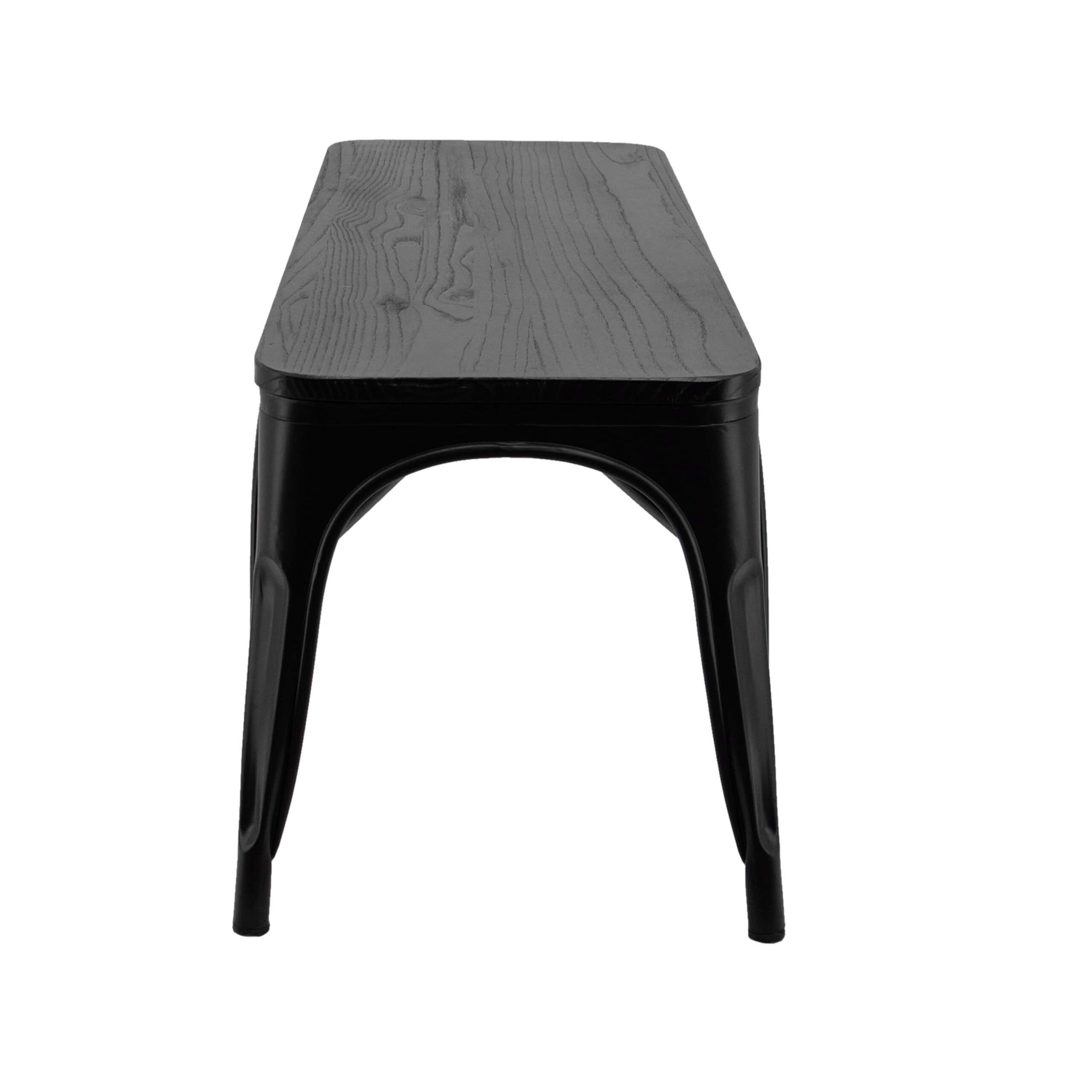 replica tolix bench seat with timber top in matte black