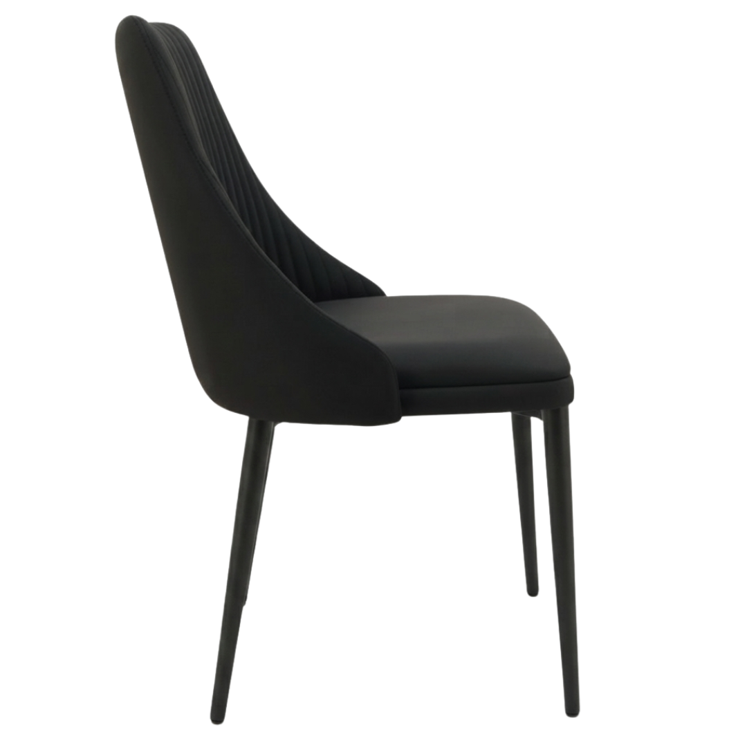 tudor chair in black with black legs
